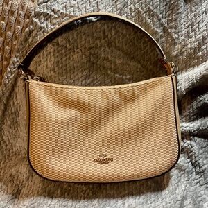 Coach Tan Woven Shoulder Bag